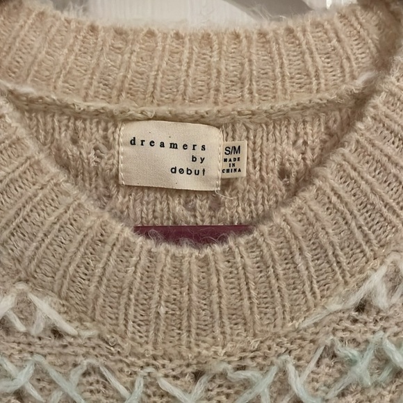 Cream and Rainbow Pastel Sweater Size Small - Picture 3 of 5